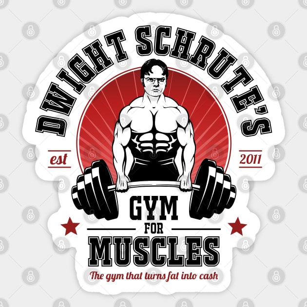 Dwight Schrute's Gym For Muscles Sticker by NotoriousMedia